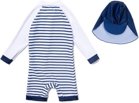 BONVERANO Baby Boy Recycled Sustainable Swimwear One Piece UPF 50+ Full Zip Long Sleeve Sunsuit in Kuwait