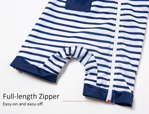BONVERANO Baby Boy Recycled Sustainable Swimwear One Piece UPF 50+ Full Zip Long Sleeve Sunsuit in Kuwait
