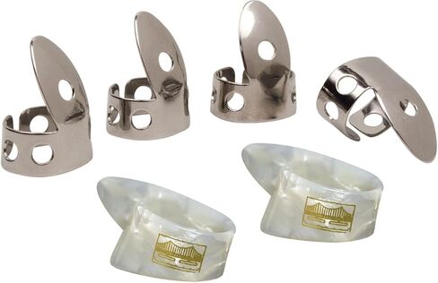 Golden Gate GP1-3T Thumb & Finger Pick Pack – Stainless Steel/Mock Tortoise – Medium in Kuwait