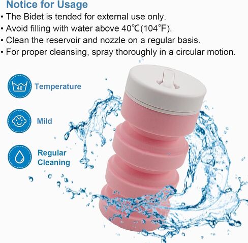 Collapsible Handheld Portable Bidet With Retractable and Angle-Adjustable Nozzle,Hook,300ML,Silicone Peri Bottle For Personal Hygiene Cleaning,Outdoors Camping & Travel,Bidet Sprayer for Women Men 1Pc in Saudi Arabia