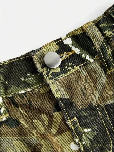 Floerns Toddler Girl's Y2k Camo Print Casual Jeans Flap Pocket Straight Leg Cargo Pants in Saudi Arabia