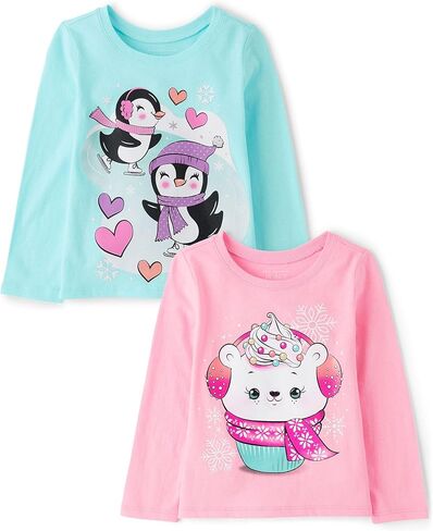 The Children's Place Baby Girls' and Toddler All Holidays Long Sleeve Graphic T-Shirts,multipacks in Saudi Arabia