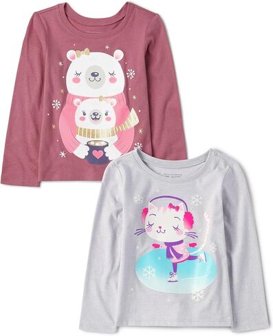 The Children's Place Baby Girls' and Toddler All Holidays Long Sleeve Graphic T-Shirts,multipacks in Saudi Arabia