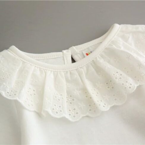 12M-6Y Baby Girls Long Sleeves Solid Color Doll Collar T-Shirt Blouse Toddler Kids Basic Pullover Bottom Tops in Saudi Arabia