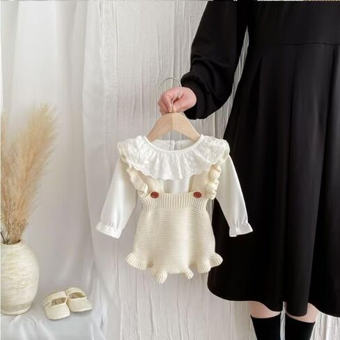 12M-6Y Baby Girls Long Sleeves Solid Color Doll Collar T-Shirt Blouse Toddler Kids Basic Pullover Bottom Tops in Saudi Arabia
