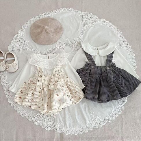 12M-6Y Baby Girls Long Sleeves Solid Color Doll Collar T-Shirt Blouse Toddler Kids Basic Pullover Bottom Tops in Saudi Arabia