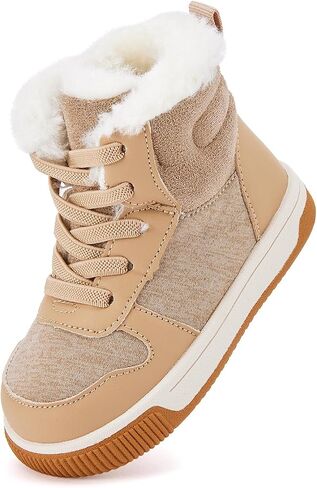 BMCiTYBM Toddler Boy Girl Snow Boots Waterproof Winter Warm Shoes Baby High Top Nonslip Lightweight Outdoor Sneakers for Cold Weather (Infant/Toddler) in Kuwait