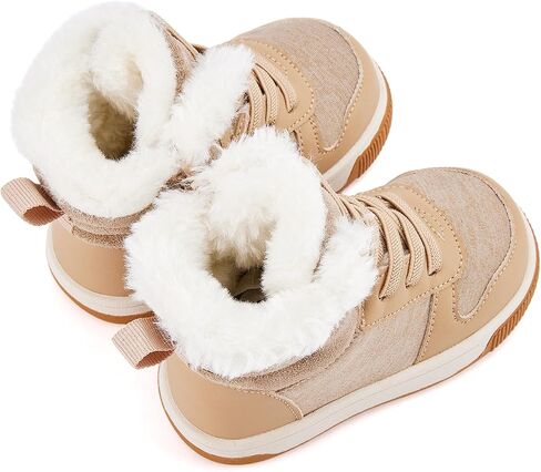 BMCiTYBM Toddler Boy Girl Snow Boots Waterproof Winter Warm Shoes Baby High Top Nonslip Lightweight Outdoor Sneakers for Cold Weather (Infant/Toddler) in Kuwait