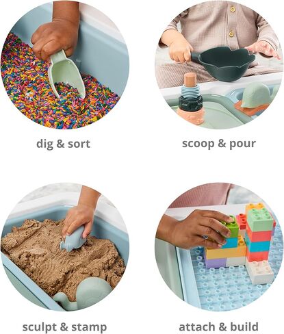 طاولة حسية للأطفال 3 في 1 من سكيب هوب ديسكفوسيتي مع 13 أداة حسية مستوحاة من الطبيعة ودليل أنشطة مكون من 8 صفحات وسلتين وغطاءين قابلين للتحويل، لعمر 18 شهرًا فما فوق in Kuwait