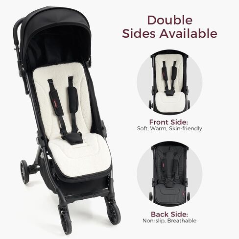 Momcozy Universal Breathable Stroller Liner | Reversible Stroller Cushion | Winter Warm Car Seat Liners | Crib Carriage Cushion Pad | Plush for Winter Use ＆Soft Fabric for All-Season Comfort in Saudi Arabia