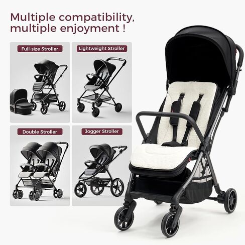 Momcozy Universal Breathable Stroller Liner | Reversible Stroller Cushion | Winter Warm Car Seat Liners | Crib Carriage Cushion Pad | Plush for Winter Use ＆Soft Fabric for All-Season Comfort in Saudi Arabia