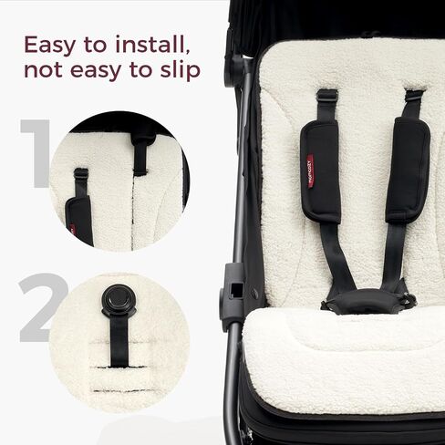 Momcozy Universal Breathable Stroller Liner | Reversible Stroller Cushion | Winter Warm Car Seat Liners | Crib Carriage Cushion Pad | Plush for Winter Use ＆Soft Fabric for All-Season Comfort in Saudi Arabia