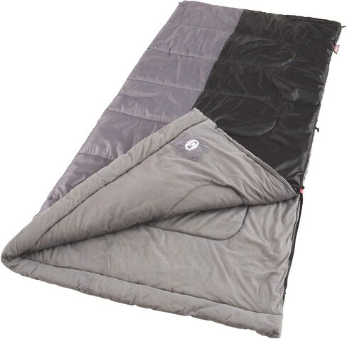 Coleman Biscayne Big & Tall 40°F Sleeping Bag, Fits Adults up to 6ft 4in Tall, No-Snag Zipper with Stuff Sack Included, Machine Washable in Saudi Arabia