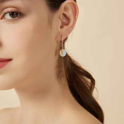 Jade Earring for women Dount Earrings Aventurine Green Jade Earrings 925 Sterling Silver with Gold Plated Drop Earrings Jewelry Handmade Gifts for Birthday Gifts for Girls in Saudi Arabia