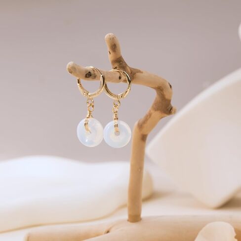 Jade Earring for women Dount Earrings Aventurine Green Jade Earrings 925 Sterling Silver with Gold Plated Drop Earrings Jewelry Handmade Gifts for Birthday Gifts for Girls in Saudi Arabia