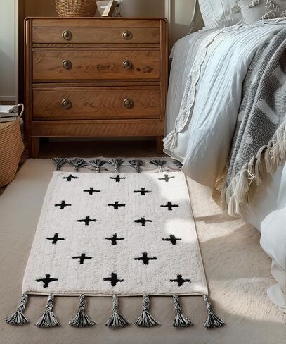 SUMGAR Jute Rug 3x5 Black and Beige Area Rug Modern Geometric Rugs for Living Room Bedroom Entryway, Textured Thick Neutral Throw Rug Handmade Carpet in Saudi Arabia