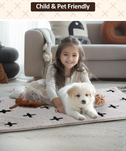 SUMGAR Jute Rug 3x5 Black and Beige Area Rug Modern Geometric Rugs for Living Room Bedroom Entryway, Textured Thick Neutral Throw Rug Handmade Carpet in Saudi Arabia