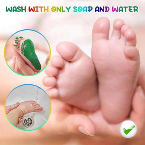 75ml Black Baby Hand and Footprint Ink Kit, Baby Handprint Footprint Paint, Dog Cat Paw Print Kit, Washable, Non Toxic Acid-Free, Safe Gentle for Home Christmas New Year DIY Keepsake Stamp in Saudi Arabia