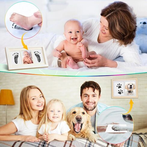 75ml Black Baby Hand and Footprint Ink Kit, Baby Handprint Footprint Paint, Dog Cat Paw Print Kit, Washable, Non Toxic Acid-Free, Safe Gentle for Home Christmas New Year DIY Keepsake Stamp in Saudi Arabia
