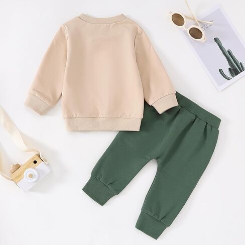 Yvowming Baby Boy Clothes Fall Clothes Truck Print Long Sleeve Pullover Tops + Pant Sets Toddler Winter Outfits in Kuwait