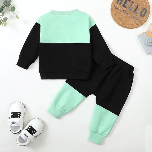 Yvowming Baby Boy Clothes Fall Clothes Truck Print Long Sleeve Pullover Tops + Pant Sets Toddler Winter Outfits in Kuwait