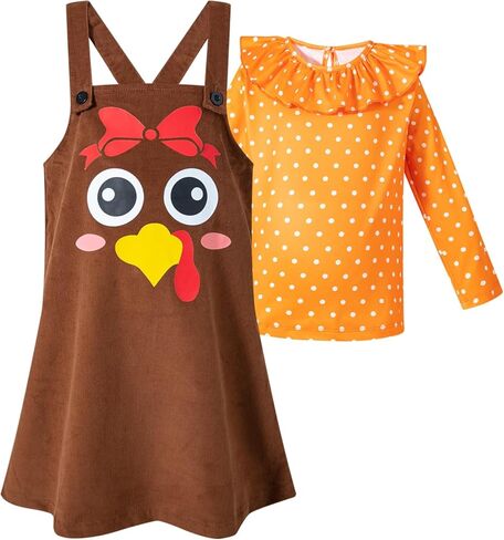 مجموعة ملابس بدون أكمام لعيد الشكر للفتيات الصغيرات من تركيا in Kuwait