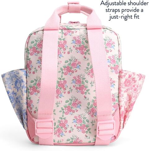 Itzy Ritzy Toddler Backpack - Daycare Bag - Features Adjustable Shoulder Straps, 2 Side Pockets & Spacious Interior with Wipeable Fabric Lining & Name Label, Ribbons & Roses Backpack in Kuwait