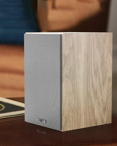 مكبرات صوت على رف الكتب من BESTISAN SR04F-01 مع منفذ بلوتوث ومنفذ فرعي، ومكبرات صوت ستيريو RCA تعمل بالطاقة للأقراص الدوارة، ومشغل التسجيل، وسطح المكتب، والتلفزيون، ومدخل RCA، زوج in Saudi Arabia