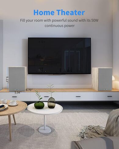 مكبرات صوت على رف الكتب من BESTISAN SR04F-01 مع منفذ بلوتوث ومنفذ فرعي، ومكبرات صوت ستيريو RCA تعمل بالطاقة للأقراص الدوارة، ومشغل التسجيل، وسطح المكتب، والتلفزيون، ومدخل RCA، زوج in Saudi Arabia