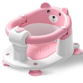 Baby Bath Seat for Babies 6 Months & Up, Toddler Bath Seats for Babies Sitting Up, Non-Slip Infant Bath Tub Chair with 4 Suction Cups & Soft Cushion for Shower, Compact Toddler Bathtub Seat, Gray
