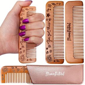 Mama Natural Birthing Comb for Labor Pain Relief | Wood Comb for Women - Labor Essentials, Pregnancy Contraction, and Postpartum Support | Reusable, Giftable, Acupressure Relief Tool