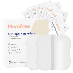 Hydrogel Nipple Gel Pads for Breastfeeding: Soothing Nursing Pads Reusable Instant Cooling Relief | Promotes Healing Irritated Nipples - 6Packs