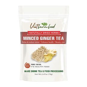 VIETFARMFOOD - MINCED GINGER TEA 2.47oz (70g): Natural flavor, used to make delicious drinks, help relax, beauty care and food processing.