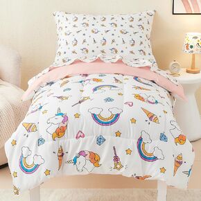 Mooreeke 4 Pieces Toddler Bedding Set - Soft Sage Green Butterfly Toddler Comforter Sets for Girls, Includes Quilted Comforter, Flat Sheet, Fitted Sheet and Pillowcase, Bed in A Bag for Baby Bedroom