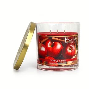 Peppermint Scented 3-wick Candle in Glass Jar | Candles for Home | 14.5oz Rustic Home Decor Novelty Candle | 60 Hour Burn Time Candle