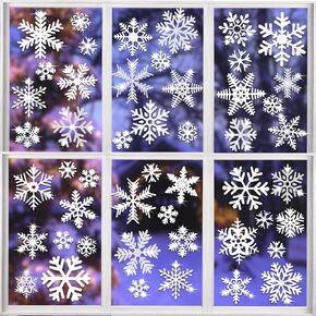AOWDIAO Glitter Snowflake Window Clings – 9 Sheets Xmas Glass Stickers, Large Double-Sided Christmas Window Decorations for Winter Wonderland Decor