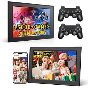 DG6401 New Upgrade Retro Game Console with 10.1 Inch Screen 2K HD Video Output, 64G Built-in 18000+ Classic Games, 15000+ Plug and Play Video Games with 2 Wireless Controllers
