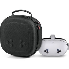 DEVASO Hard Carrying Case for Meta Quest 3S, VR Gaming Headset and Touch Controllers Accessories Travel Case, Small Hard Shell Storage Case for Oculus Quest 3S/Quest 3/Vision Pro, Black