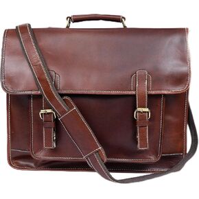 17 inch Top Grain Leather briefcases Laptop Messenger Bags for Men and Women Best Office Satchel Bag