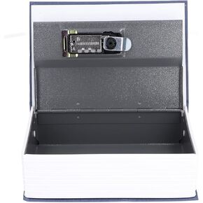 7.1 x 4.7 x 2.2in Book Shaped Steel Safe, Classic Password Lock Coffer Safe Reliable Household Storage Box for Storing Money Cash Passport Jewelry(Black)