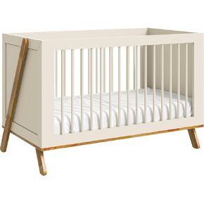 4-in-1 Convertible Baby Crib with Toddler Bed Desk Conversion Kit, Wooden Baby Bed, White