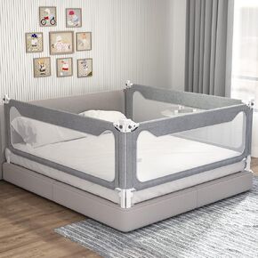 Bed Rails for Toddlers Upgrade Height Adjustable Baby Bed Rail Guard for Twin/Full/Queen/King Size - Safety Bed Rail for Baby（1 Side:59"(L) ×28"(H)