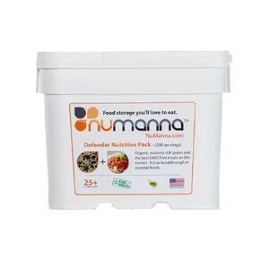 NuManna 204 Meals, Emergency Survival Food Storage Kit, Separate Rations, In A Bucket, 25+ Year Shelf Life, GMO-Free
