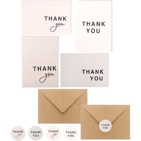 100 PK Bulk Thank You Cards with Envelopes Assorted - 5 x 3.5 Inches Wedding Thank You Cards Baby Shower Bridal Shower Personalized Thank You Notes for Small Business Graduation Funeral Birthday