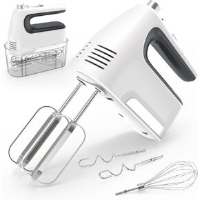 CBQ Hand Mixer Electric, 9 Speed 400W Handheld Mixer with Digital, Touch Button, Turbo, Snop-On Storage Case, 5 Stainless Steel Accessories, Mixer Electric Handheld for Cake, Cookie, Egg (Grass Green)