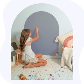 New! Magnetic Arch Wall Decal for Kids Playroom, Colorable and Magnetic Tile Compatible with Accessories Bundle, Self-Adhesive | Simply Tots Brand (Grey)