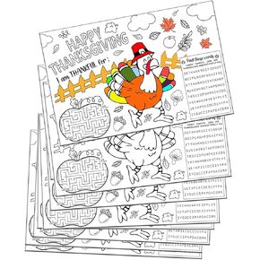 Coloring Thanksgiving Place Mats for Kids Set of 12 Thanksgiving Turkey Coloring Paper Place Mats for Thanksgiving Party