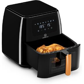 Air Fryer Oven with View Window, 9.5QT XL Large Airfryer Stainless Steel, 400°F Temp, 1min/Time Control, 9 1-Touch Cooking Presets, Nonstick, Automatic Light, Panel Tilt Friendly, 1700W