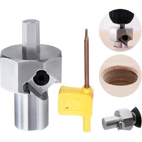 Bench Dog Hole Chamfer Reamer Tool, Stainless Steel Dog Hole Chamfer Reamer for 19mm/20mm Dog Holes Polished Finish, Dog Hole Shaping Trimmer T10 Alloy Blade Stainless Steel 9mm Hex Shank (20mm)
