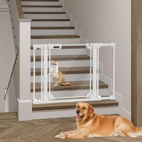 Clear Baby Safety Gate for doorways,29"-48" Wide, 30" Tall Pressure Mounted Acrylic Pet Gate, Easy Walk Through Auto Close Child Gate for Stairs Doorways and House,29.52-37.79"